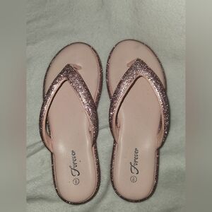Pink Rhinestone Forever Sandals Size 9, Can Fit 8 1/2 W